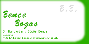 bence bogos business card
