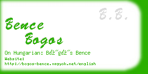 bence bogos business card